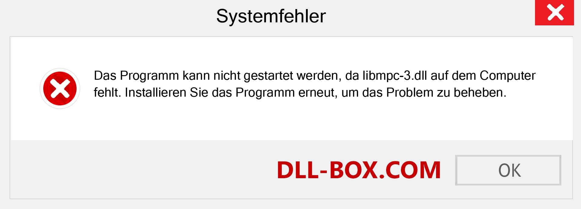 libmpc-3.dll-Datei fehlt?. Download für Windows 7, 8, 10 - Fix libmpc-3 dll Missing Error unter Windows, Fotos, Bildern