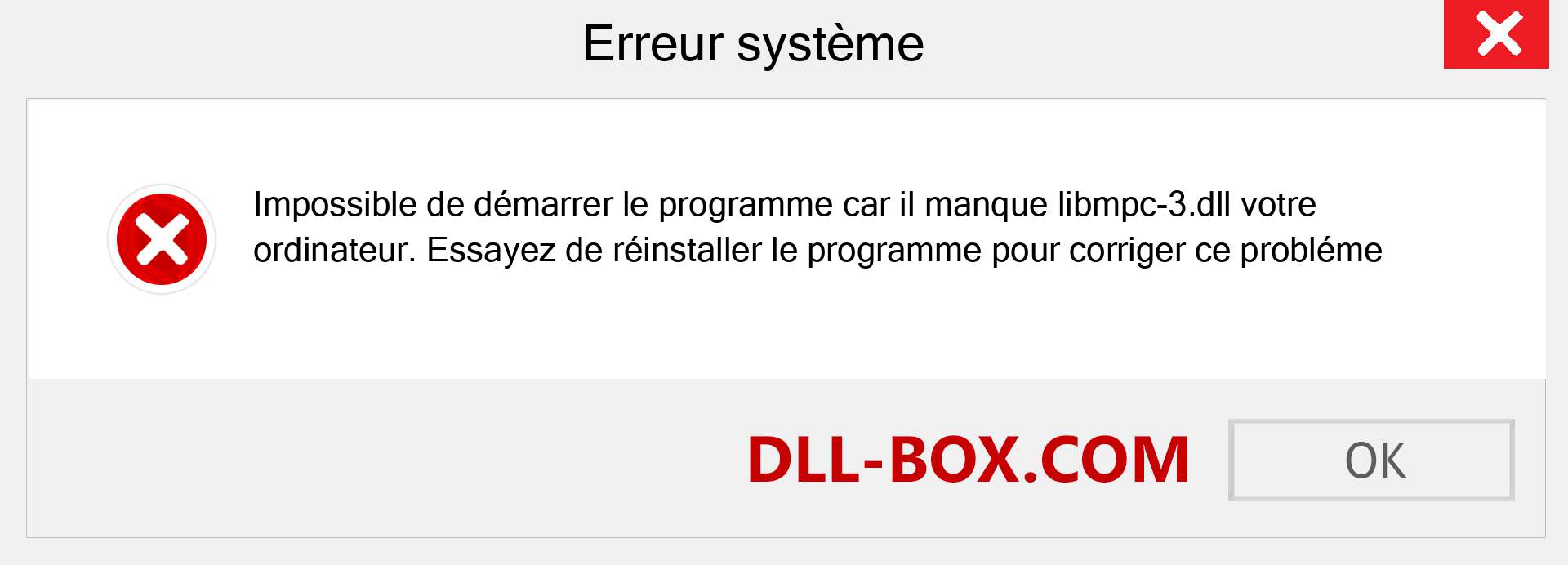 Le fichier libmpc-3.dll est manquant ?. Télécharger pour Windows 7, 8, 10 - Correction de l'erreur manquante libmpc-3 dll sur Windows, photos, images