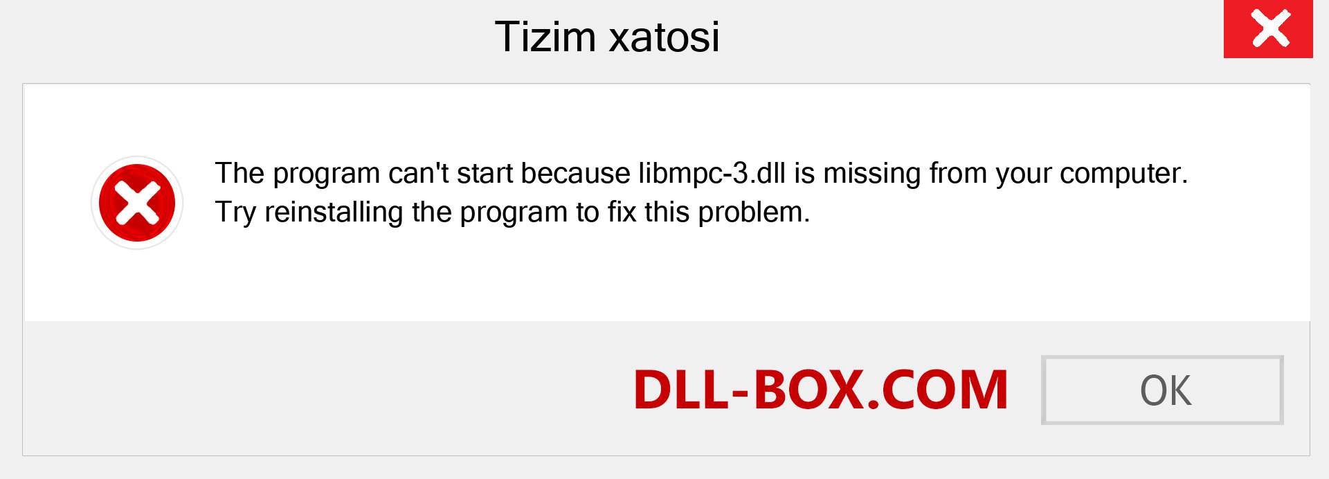 libmpc-3.dll fayli yo'qolganmi?. Windows 7, 8, 10 uchun yuklab olish - Windowsda libmpc-3 dll etishmayotgan xatoni tuzating, rasmlar, rasmlar